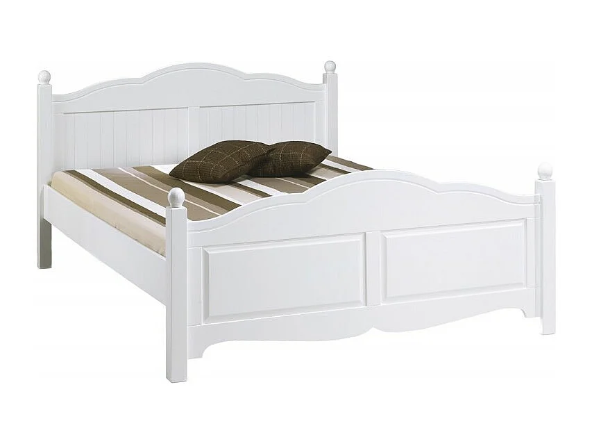 Lit Blanc 2 places Pour Couchage 140 x 190 Style Anglais L 149 H 100 P 198 cm