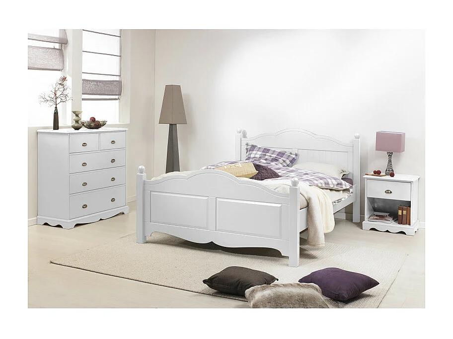 Lit Blanc 2 Places 160 x 200 Style Anglais