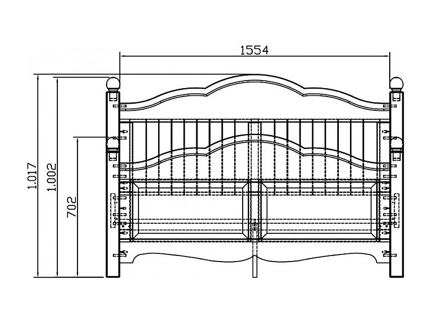 Lit Blanc 2 Places 160 x 200 Style Anglais