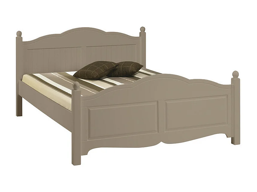 Lit Taupe Charme 2 Places pour Couchage 140 x 190 cm