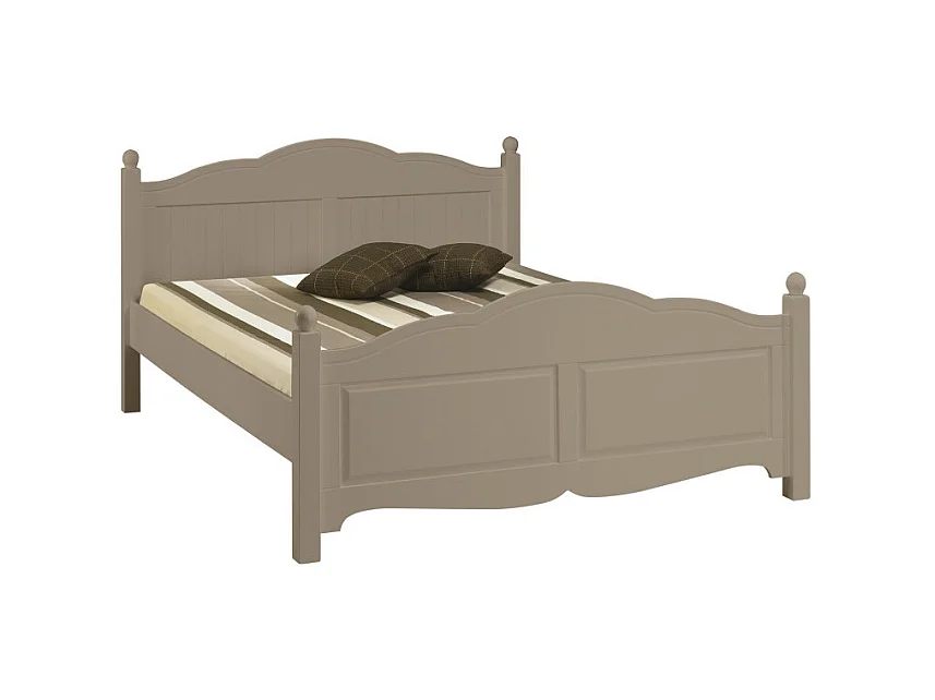 Lit Taupe Charme 2 Places pour Couchage 140 x 190 cm