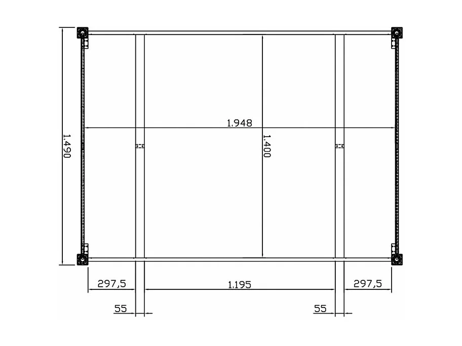Lit Taupe Charme 2 Places pour Couchage 140 x 190 cm