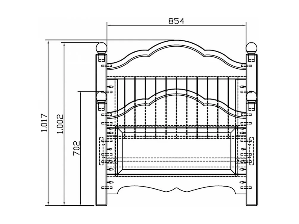 Lit 1 Place 90 x 190 Pin Miel Style Anglais