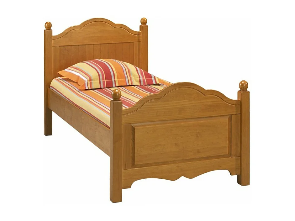 Lit 1 Place 90 x 190 Pin Miel Style Anglais