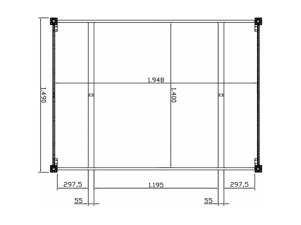 Lit 2 places Pin Miel Pour Couchage 140 x 190 Style Anglais L 149 H 100 P 198 cm