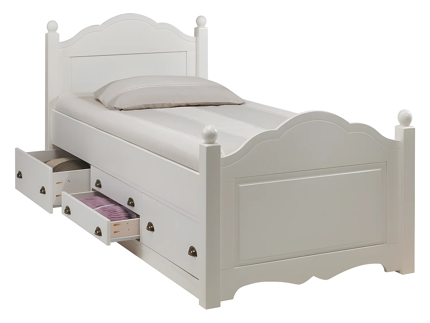 Lit Enfant Blanc 4 Tiroirs 90 x 190 cm