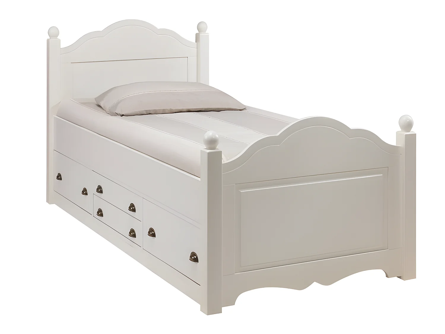 Lit Enfant Blanc 4 Tiroirs 90 x 190 cm