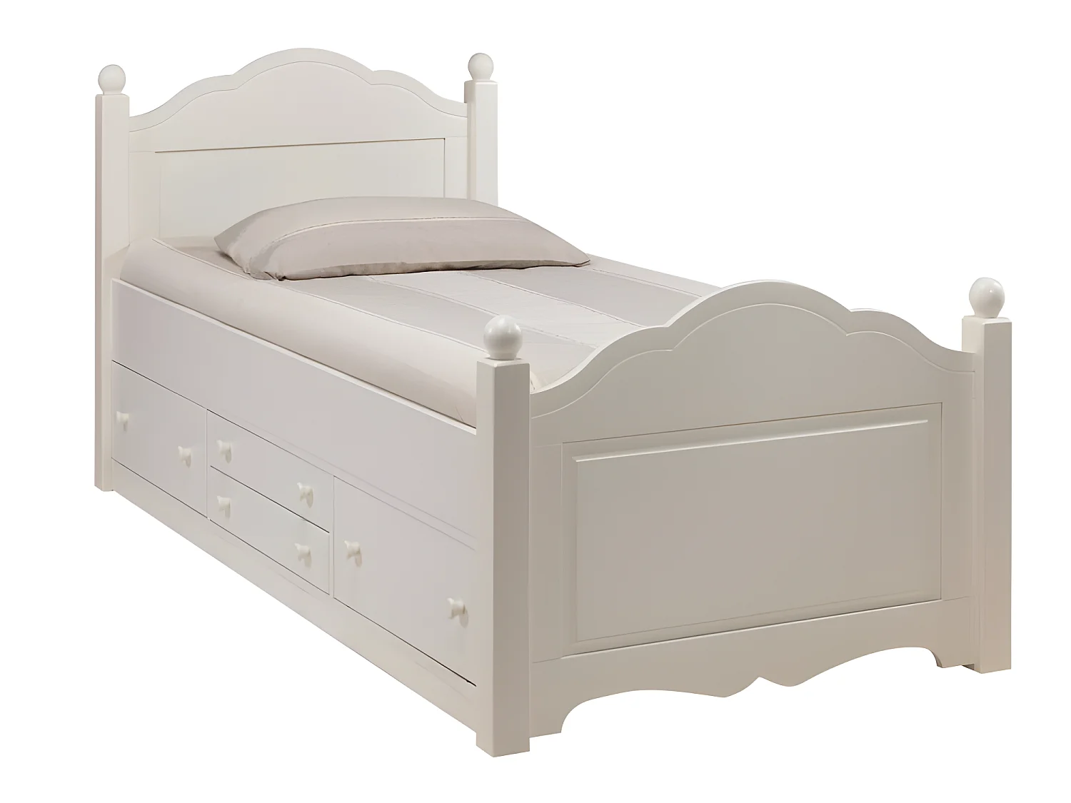 Lit Enfant Blanc 4 Tiroirs 90 x 190 cm