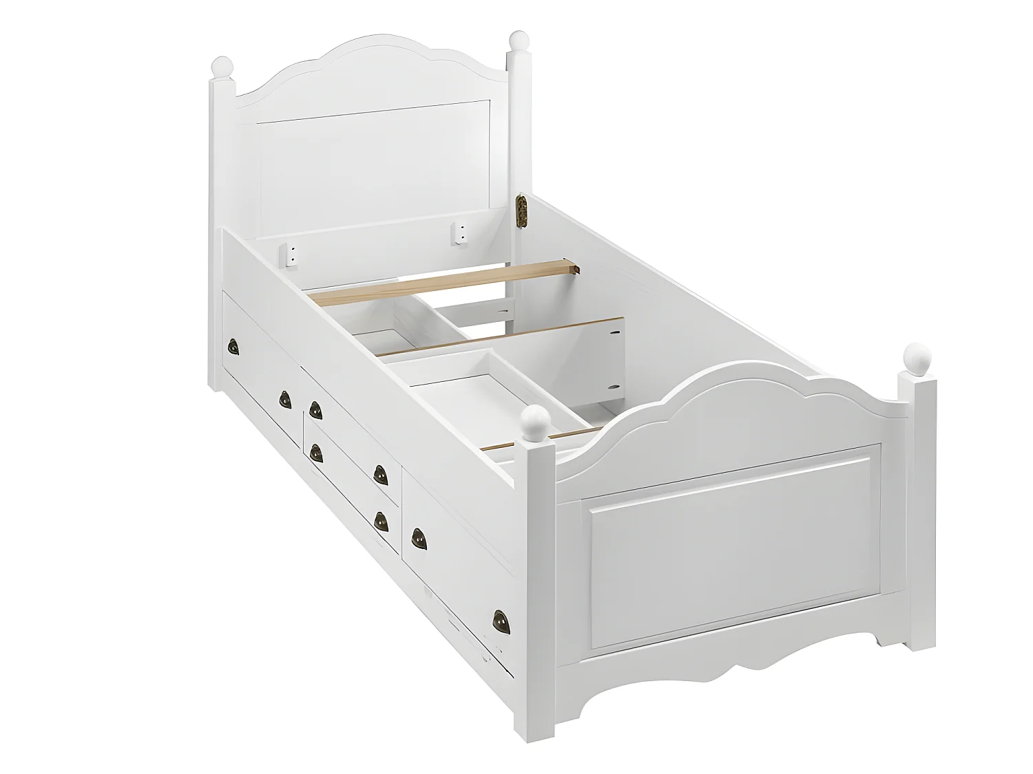 Lit Enfant Blanc 4 Tiroirs 90 x 190 cm