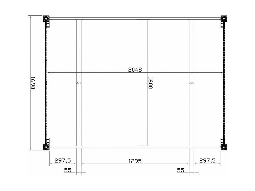 Lit Pin Massif Miel 2 Places 160 x 200