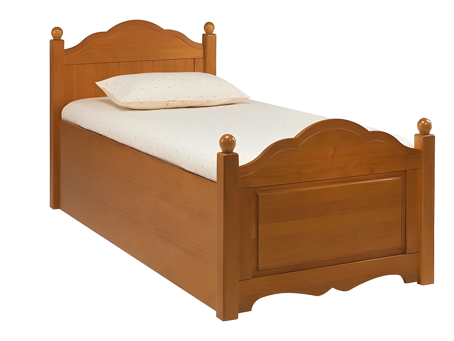 Lit 1 Place 4 Tiroirs Pin Massif Miel