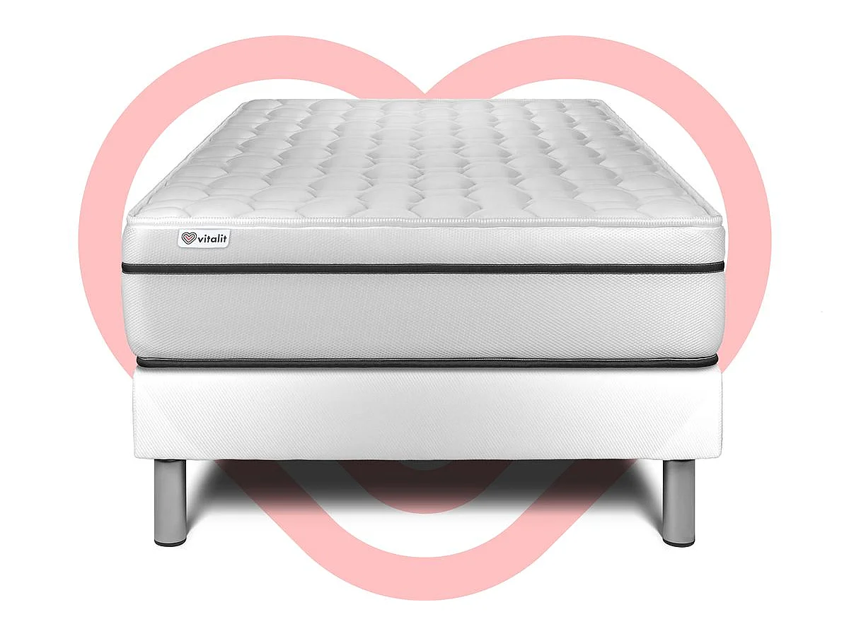 Ensemble VITAL SPA 90 x 200 cm sommier Kit blanc