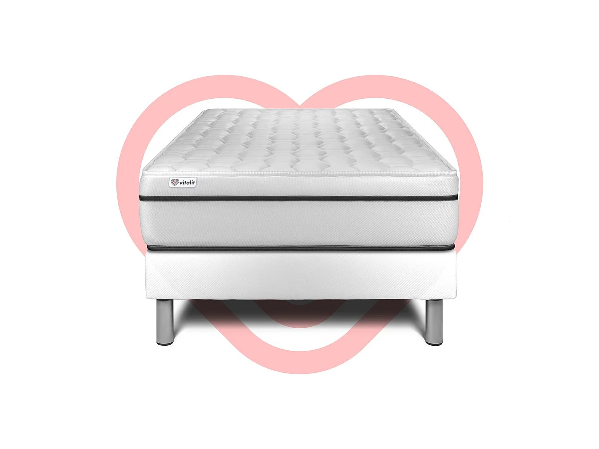 Ensemble VITAL SPA 90 x 200 cm sommier Kit blanc