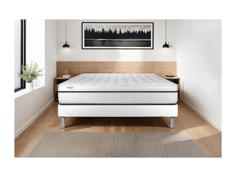 Matratzenset VITAL SPA 90 x 200 cm Bettrahmen Kit weiß