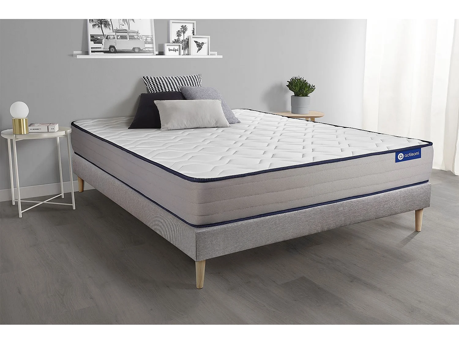 Pack colchón Actimemo form 90x190cm + Somier, espuma viscoelástica, 5 zonas de confort