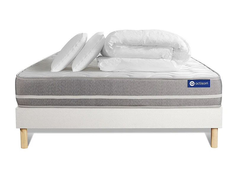 Compleet bedpakket - Matras 180x200 cm + Lattenbodem (kit) + 2 kussens + Dekbed - Actimemo Touch