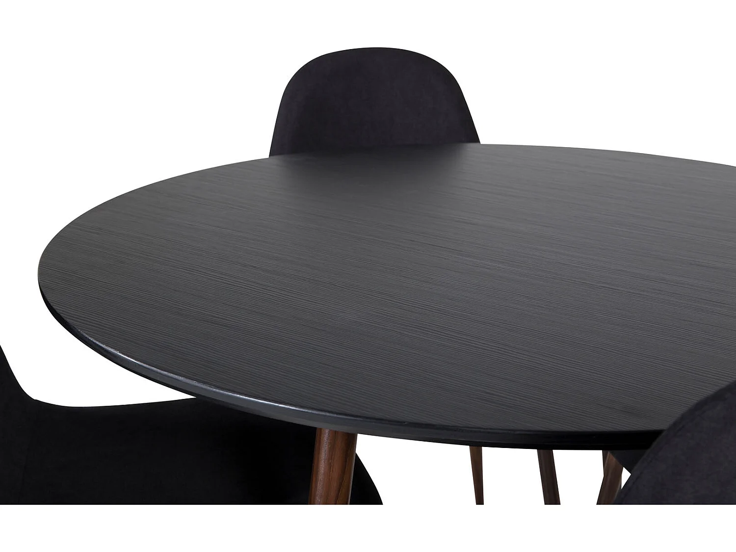 PlazaBLWA100 ensemble table, table noir et 4 Polar chaises noir.