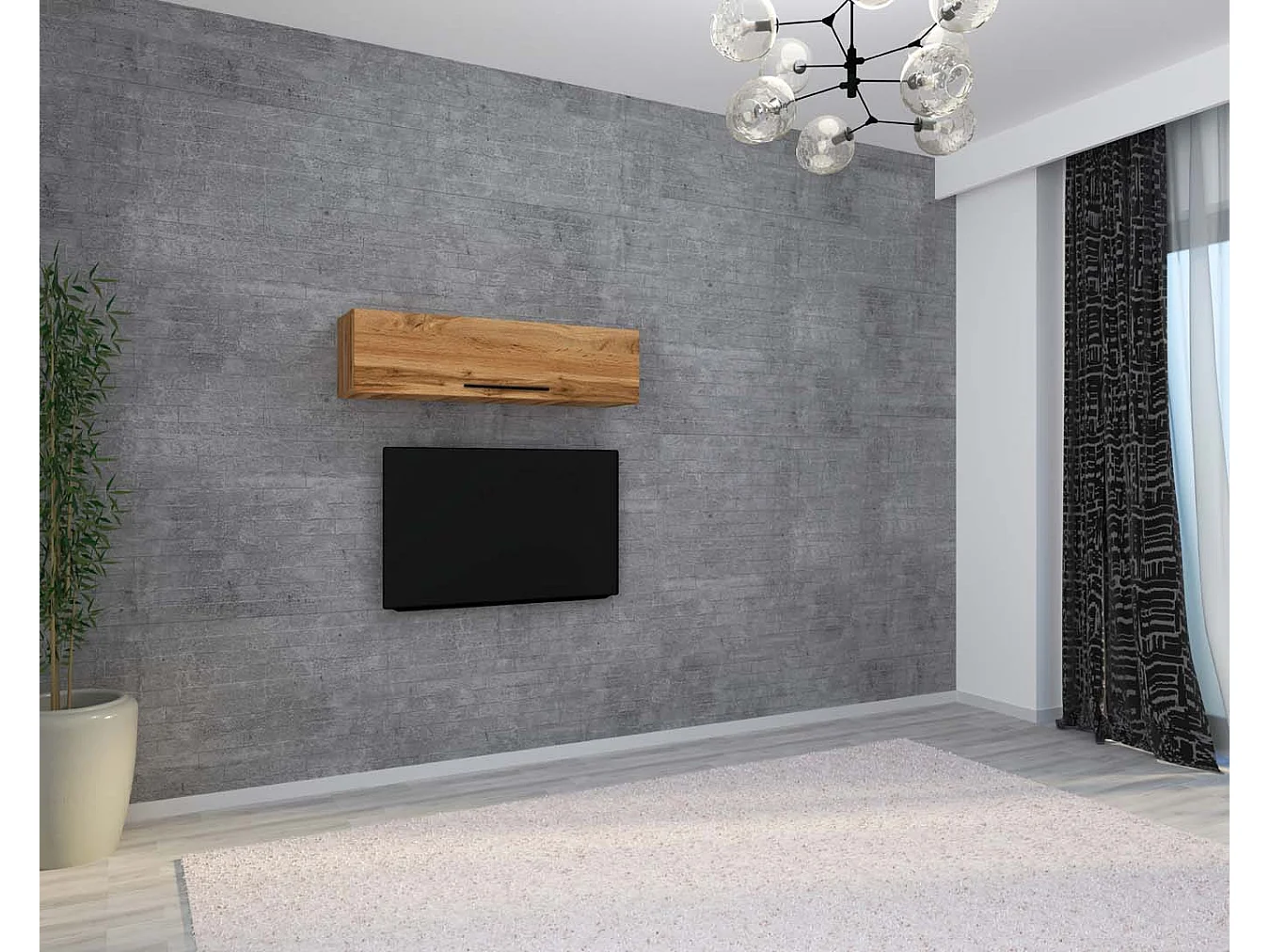 Wall Rack Arila Honey oak H. 30 x W. 115 x D. 30 cm