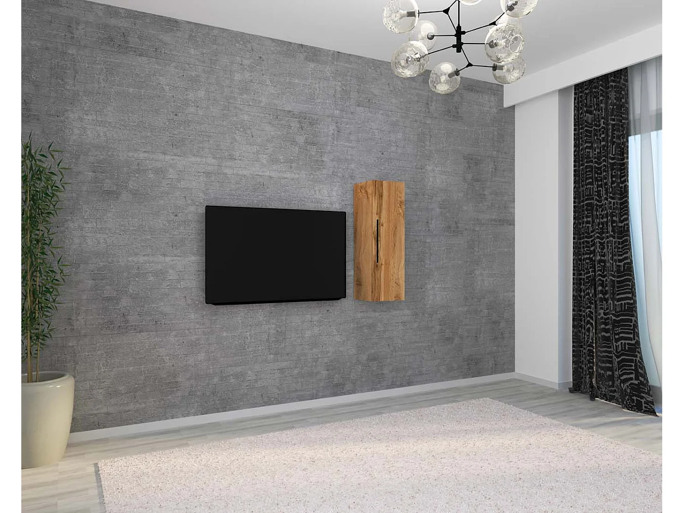 Wall Rack Arila Honey oak H. 30 x W. 95 x D. 30 cm