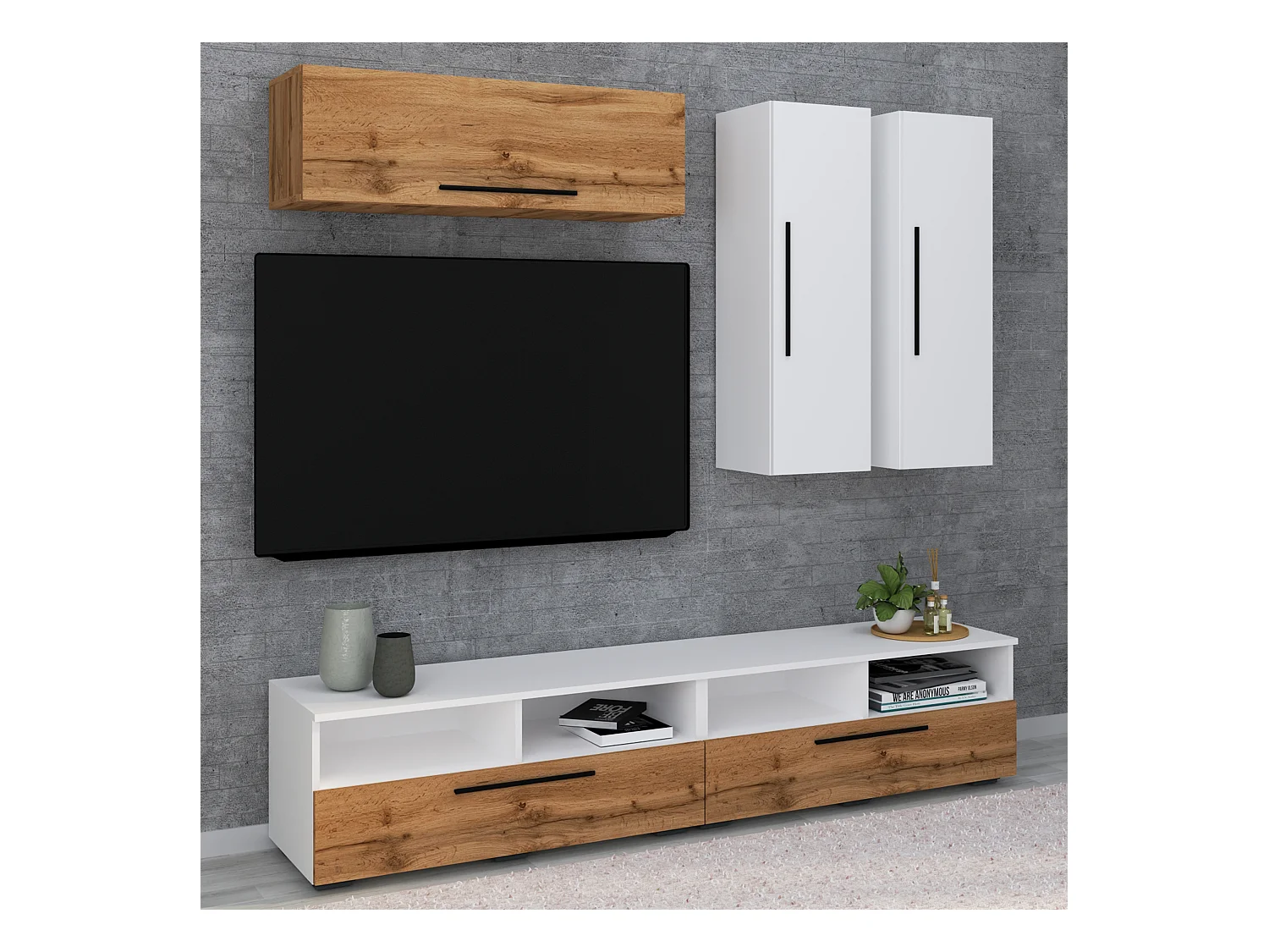 Holz Wandregal Wandschrank Klappschrank Arila L