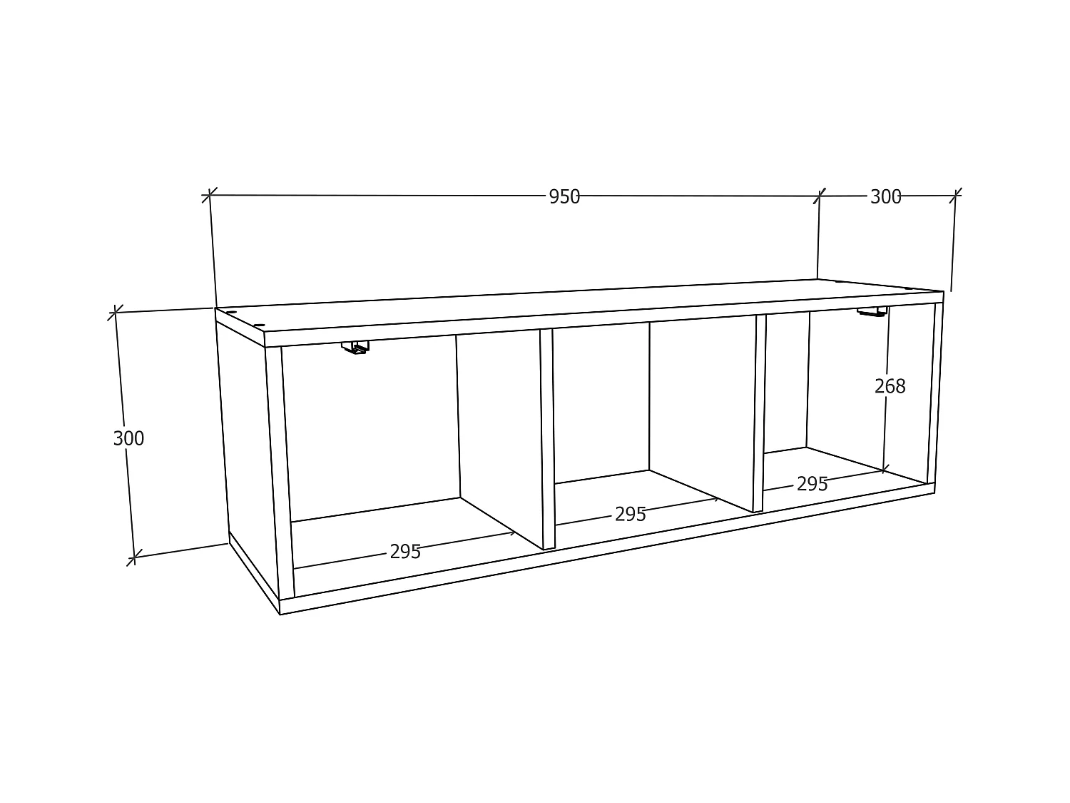 Holz Wandregal Wandschrank Klappschrank Arila L