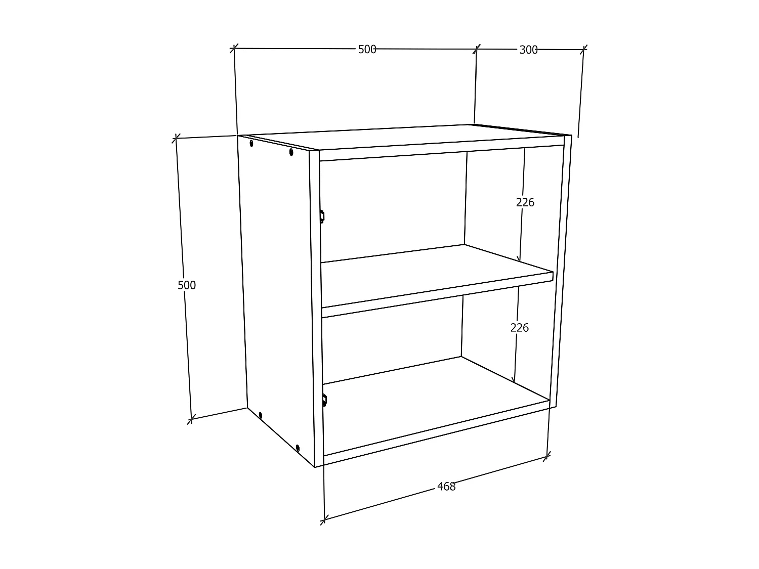 Wall Rack Arila White H. 50 x W. 50 x D. 30 cm