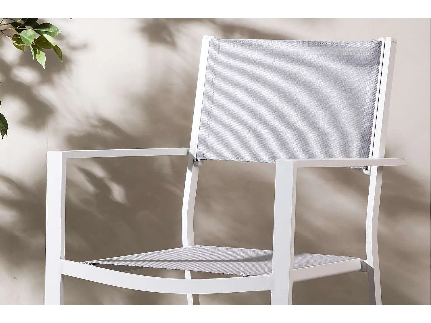 Copacabana chaise de jardin empilable gris, blanc.