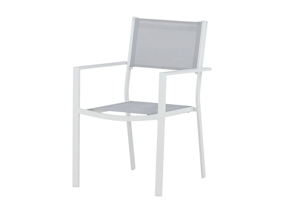 Copacabana chaise de jardin empilable gris, blanc.