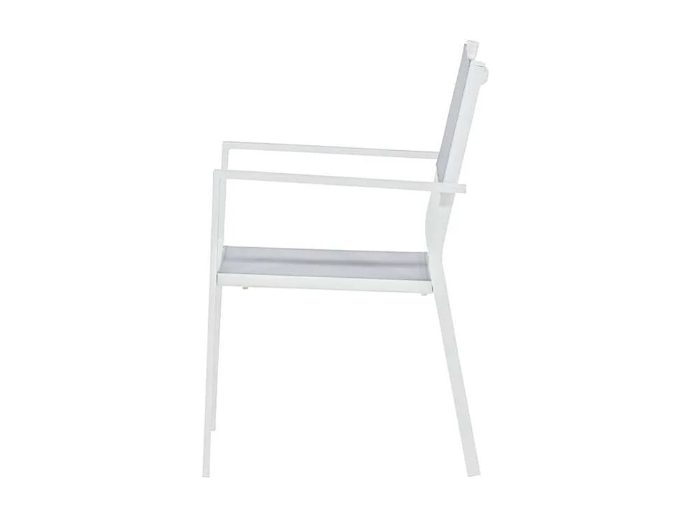Copacabana chaise de jardin empilable gris, blanc.