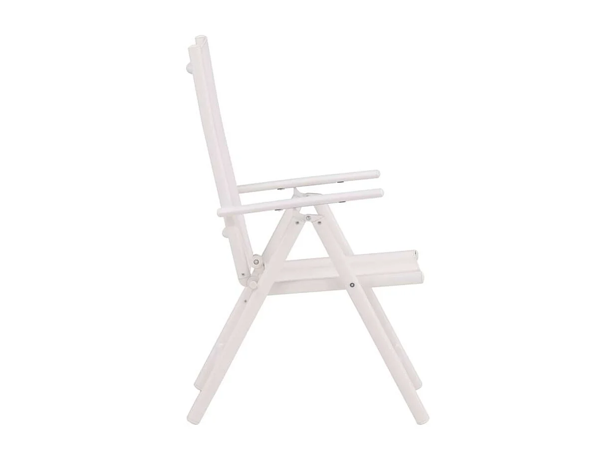 Break chaise de jardin blanc.