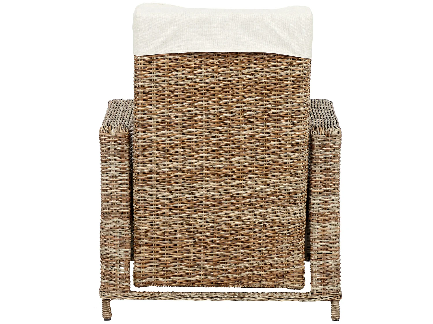 4xGram Chaise de jardin avec support d'assise, naturel et blanc cassé.