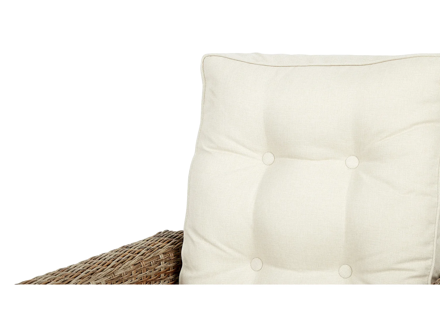 4xGram Chaise de jardin avec support d'assise, naturel et blanc cassé.