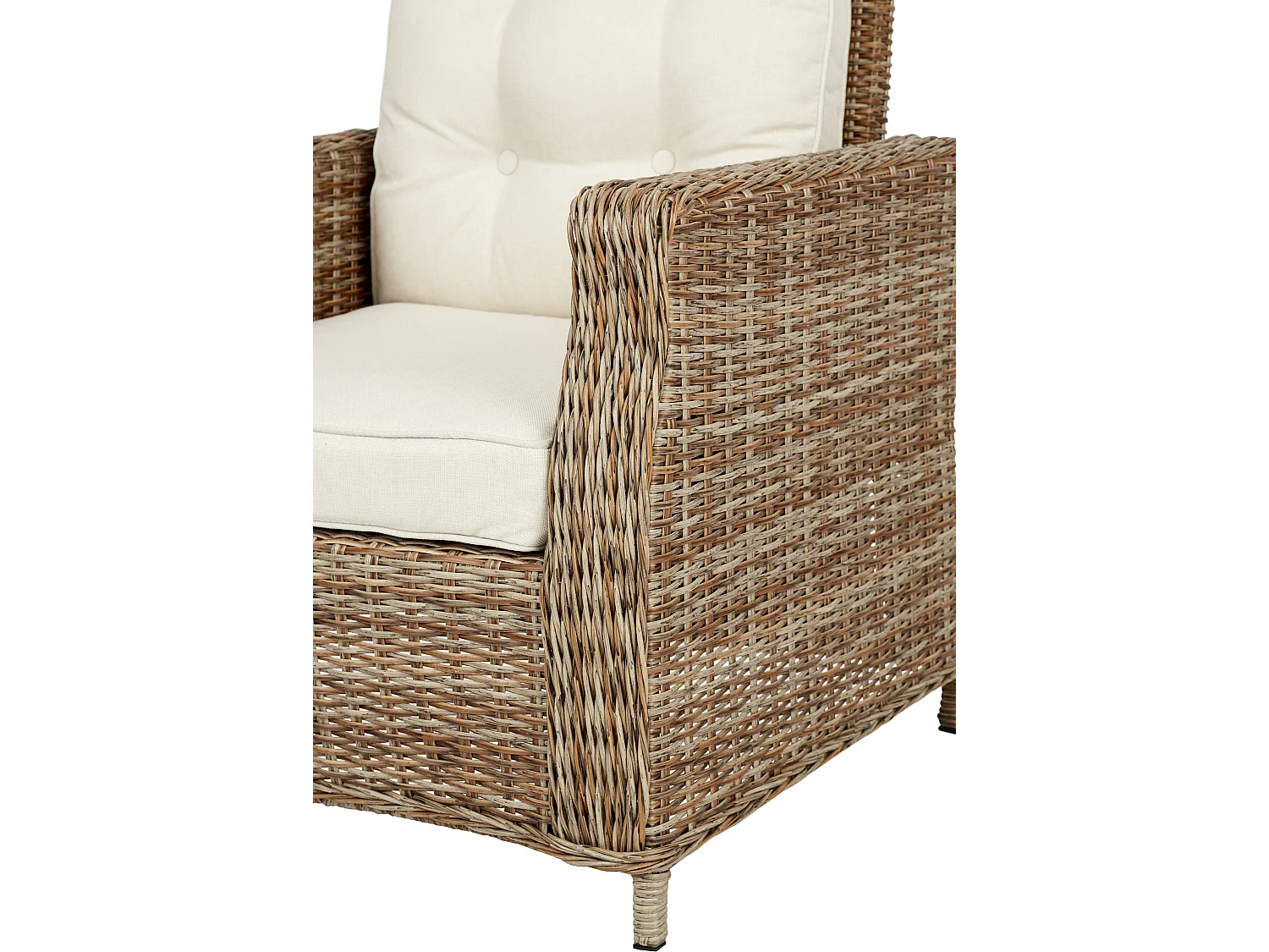 4xGram Chaise de jardin avec support d'assise, naturel et blanc cassé.