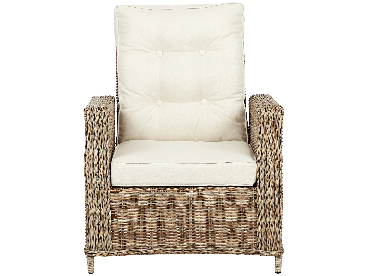 4xGram Chaise de jardin avec support d'assise, naturel et blanc cassé.