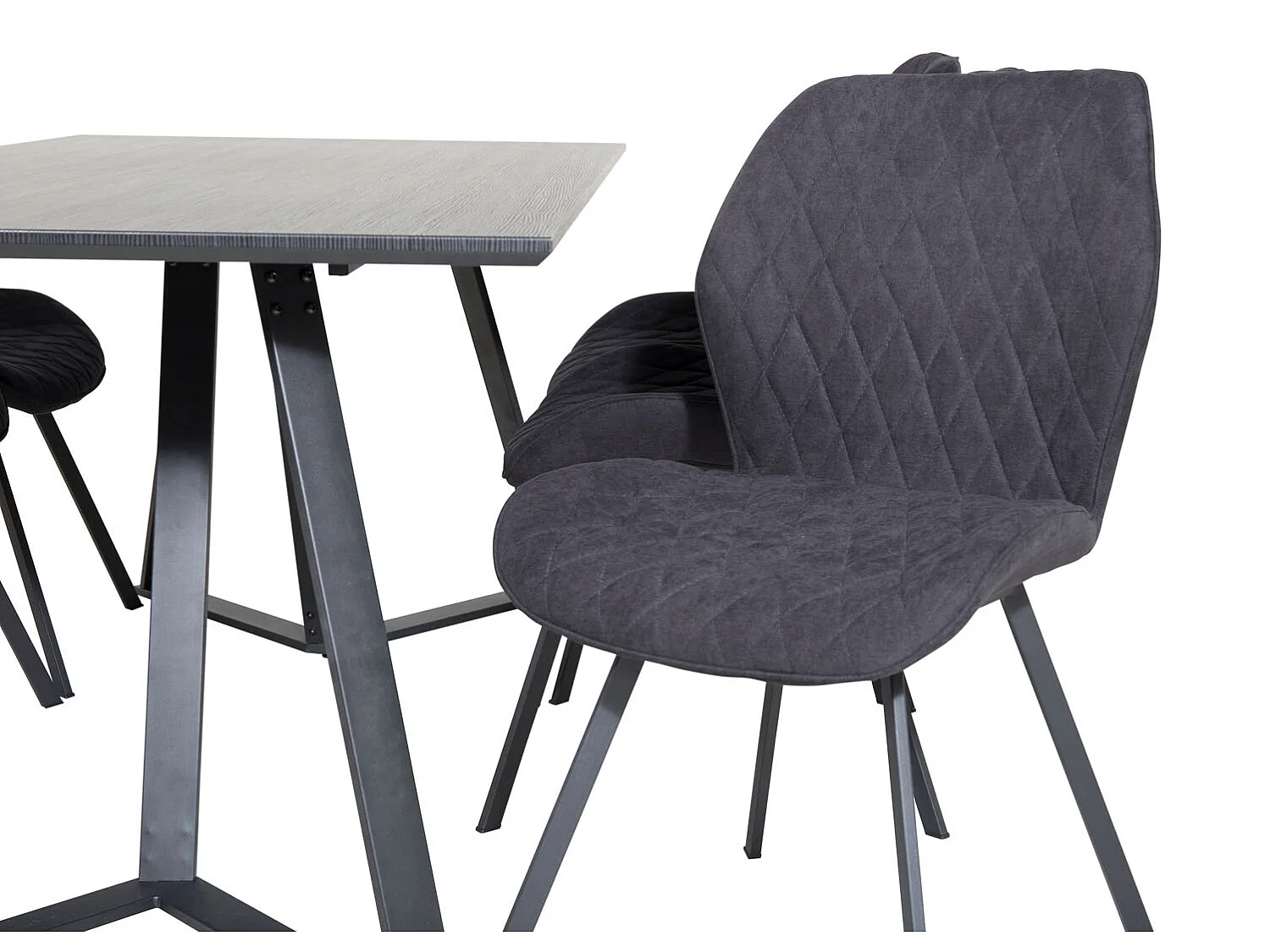 MarinaBLBL ensemble table, table noir et 6 Gemma chaises noir.