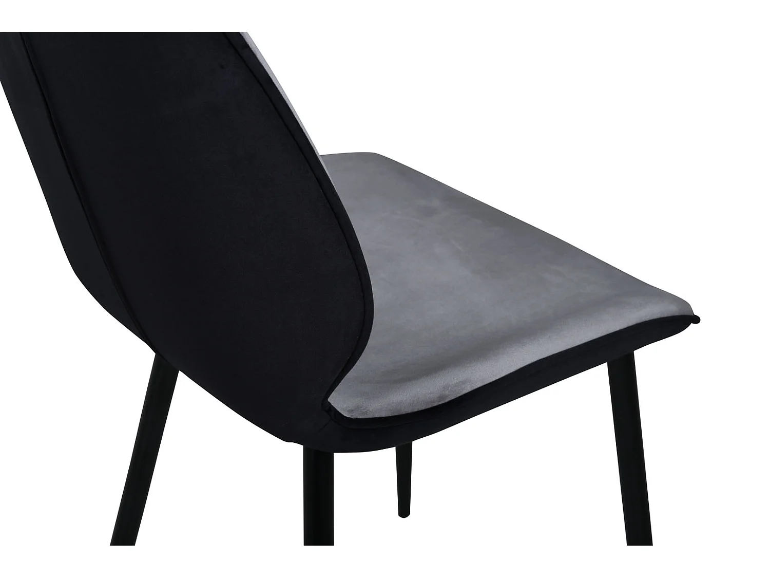 Emma eetkamerstoel velours grijs,zwart.