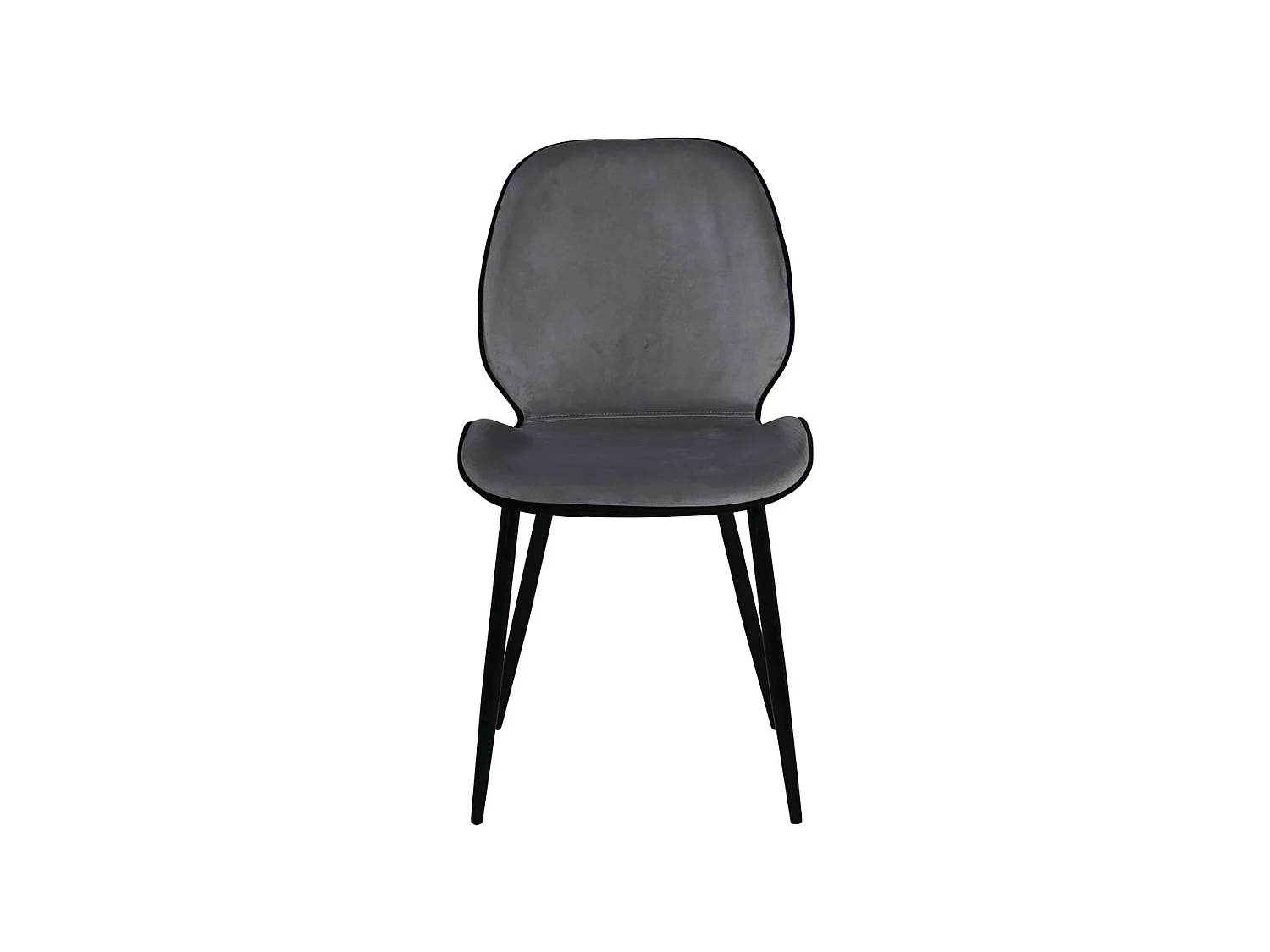 Emma Chaise de salle à manger en velours, gris,noir.