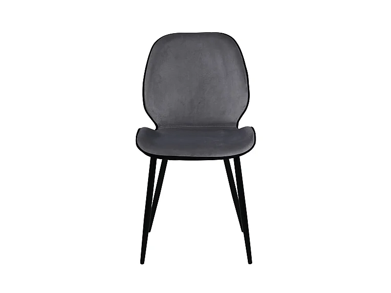 Emma Chaise de salle à manger en velours, gris,noir.