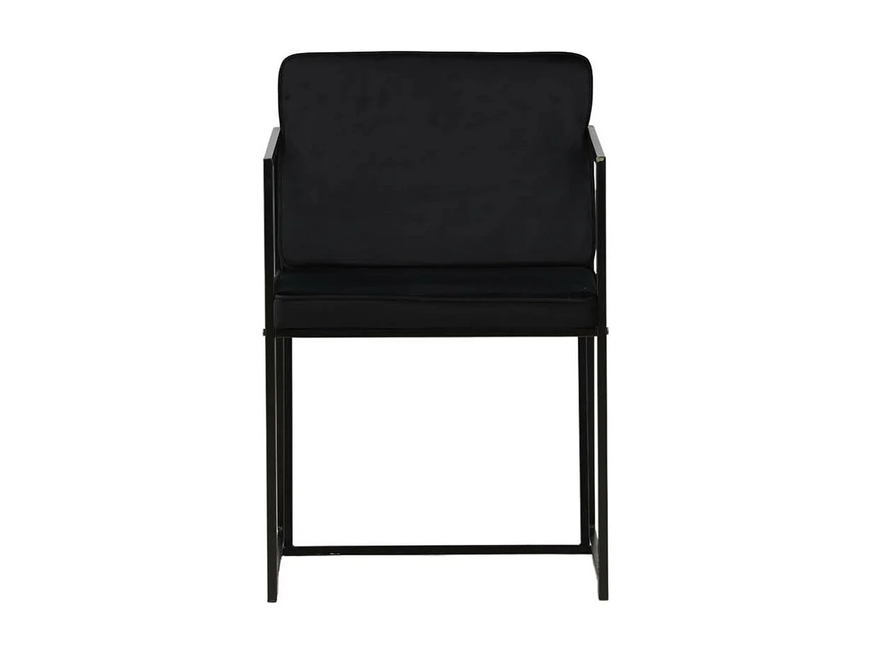 Silla de comedor Richmond con reposabrazos, terciopelo negro.