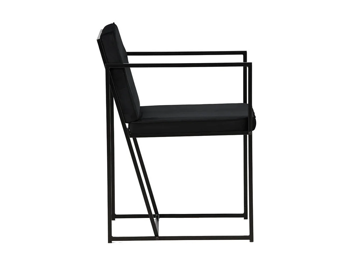 Silla de comedor Richmond con reposabrazos, terciopelo negro.