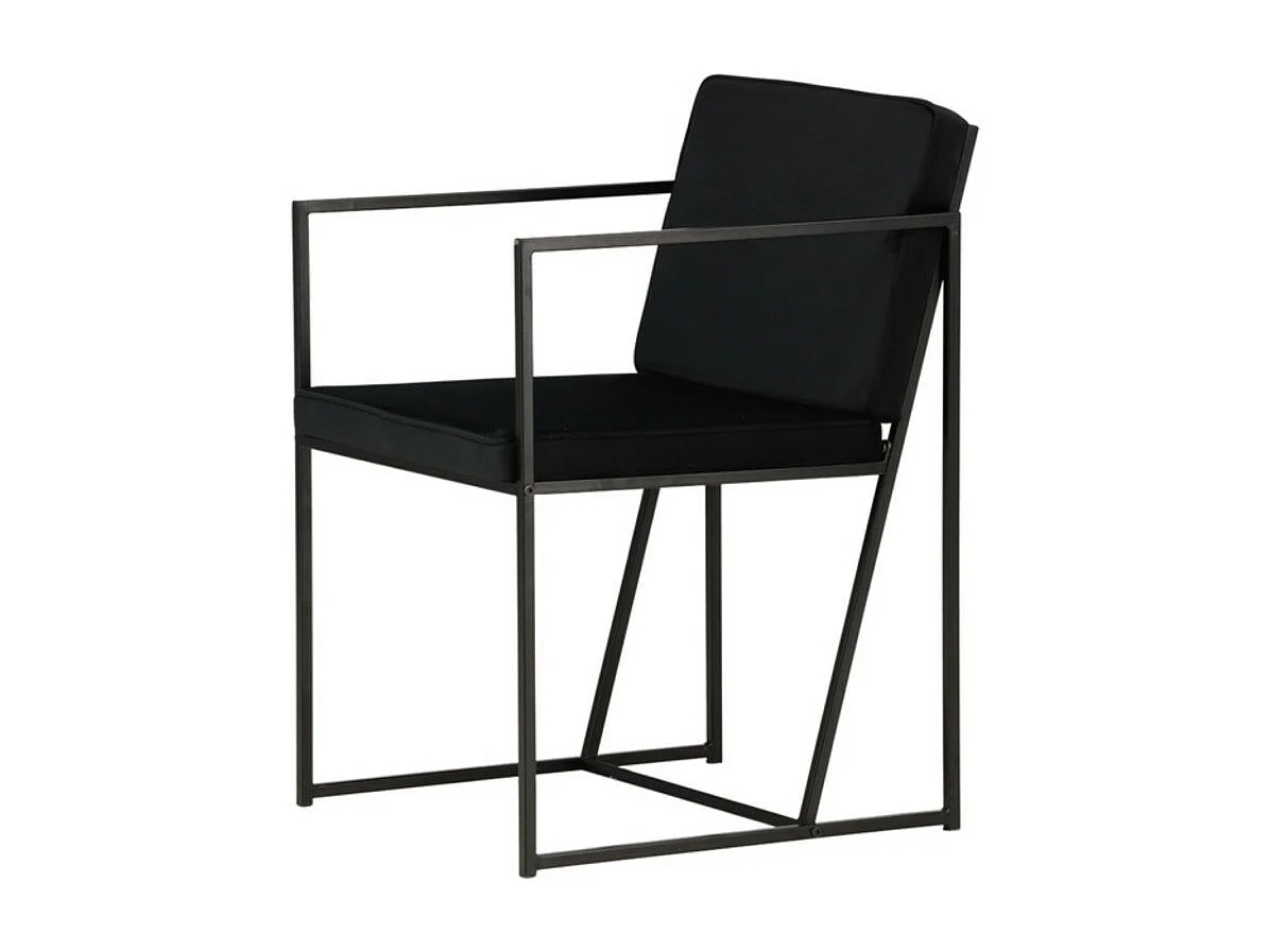 Silla de comedor Richmond con reposabrazos, terciopelo negro.