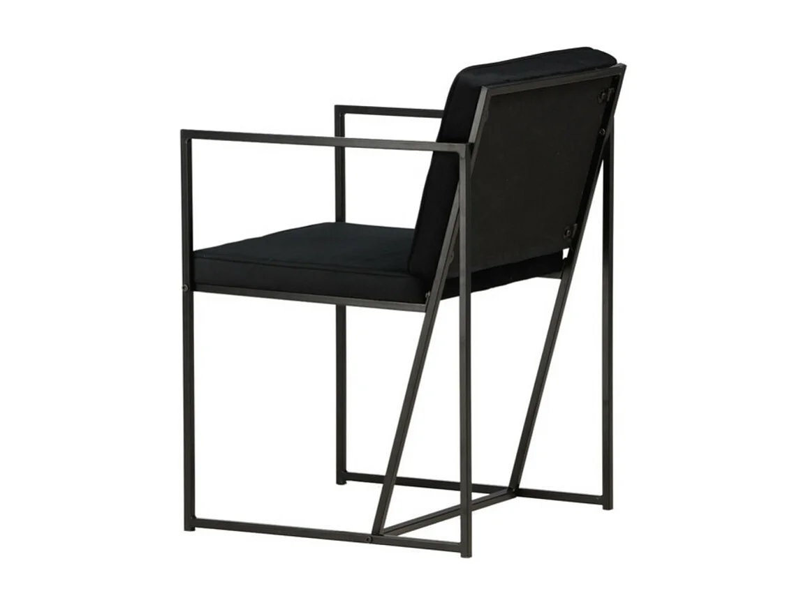 Silla de comedor Richmond con reposabrazos, terciopelo negro.