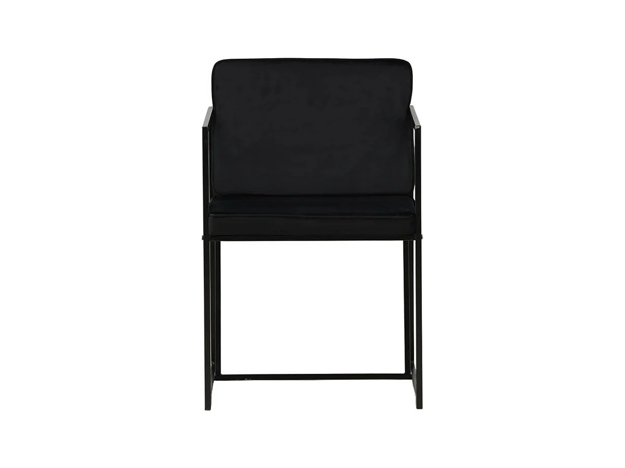 Richmond chaise de salle à manger avec accoudoirs, velours noir.