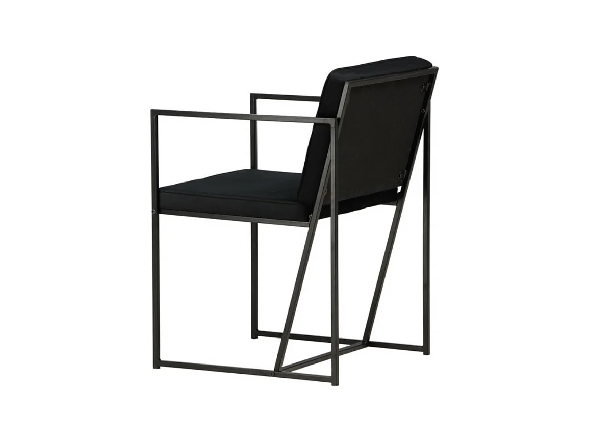 Richmond chaise de salle à manger avec accoudoirs, velours noir.