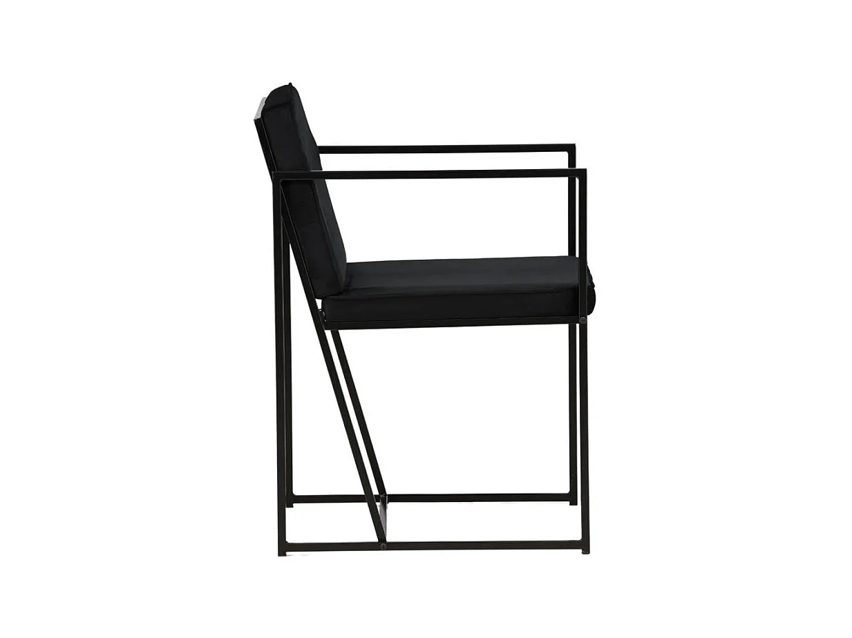 Richmond chaise de salle à manger avec accoudoirs, velours noir.