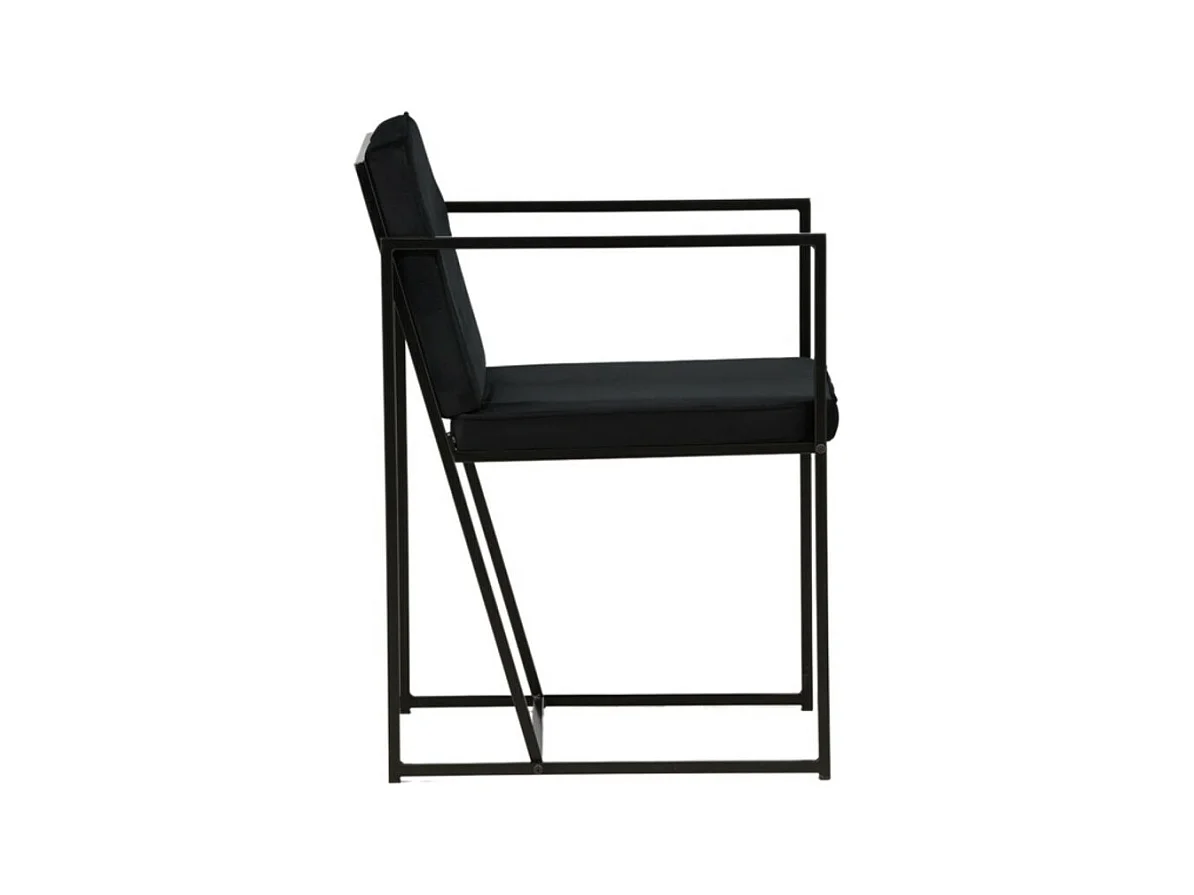 Richmond chaise de salle à manger avec accoudoirs, velours noir.