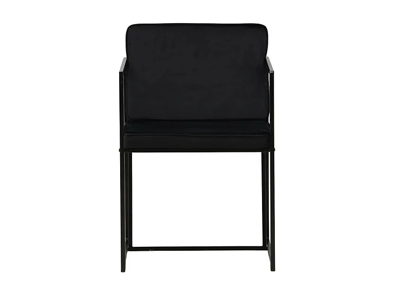 Richmond chaise de salle à manger avec accoudoirs, velours noir.