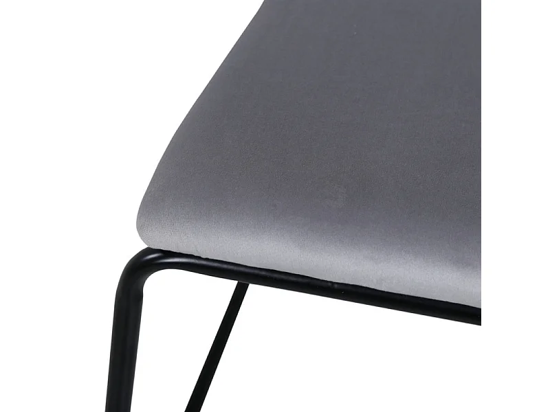 Kenth Chaise de salle à manger en velours, gris.