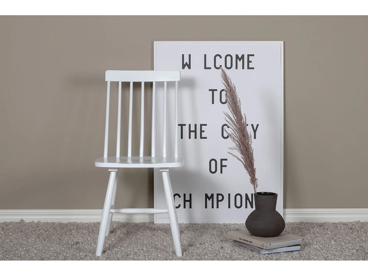 Lönneberga Chaise de salle à manger en bois, blanc.