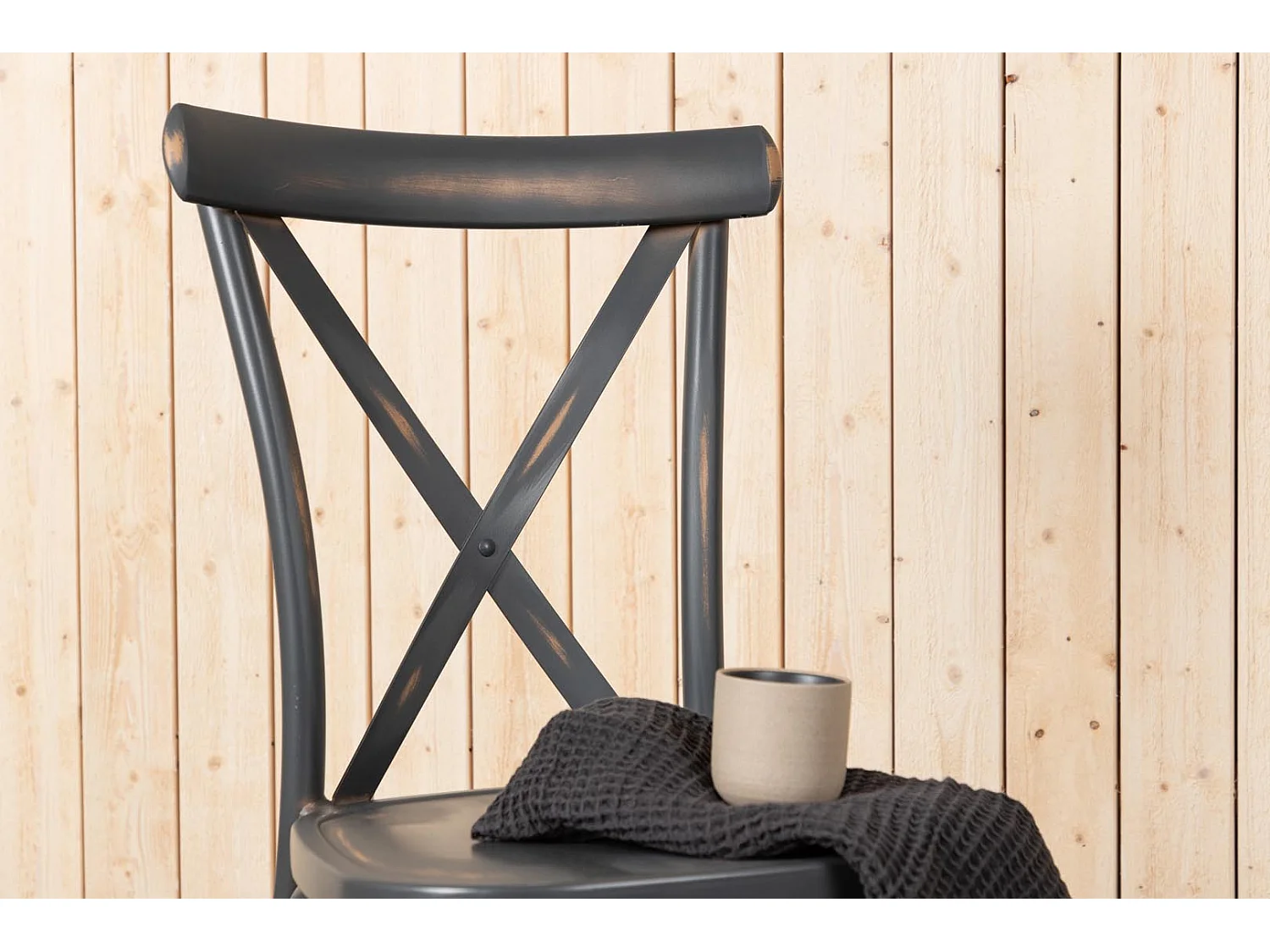 Tablas Gartenstuhl stapelbar dunkel grau.